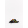 CASABLANCA BLACK EMBROIDERED TERRY SLIDES